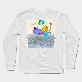 Starring the Mermaid and the Whale. Long Sleeve T-Shirt